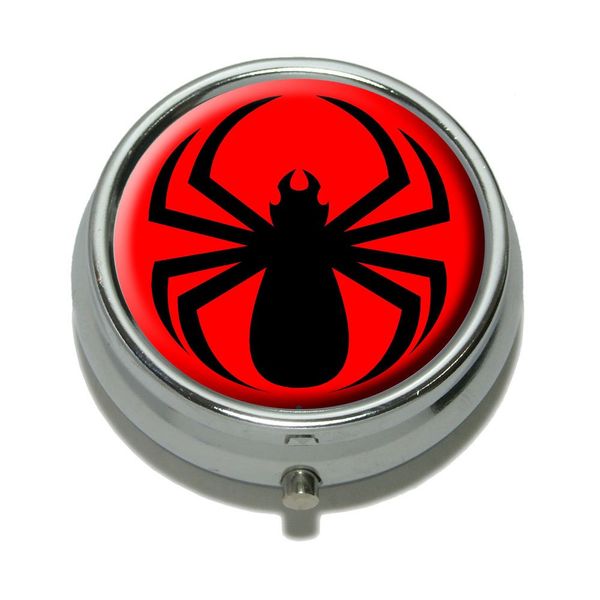 Spider Black on Red - Pill Case Trinket Gift Box