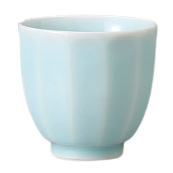 Yamashita Kogei 756229351 Teacup Celadon Chamfered Sencha, 2.8 x 2.6 inches (7.2 x 6.7 cm), 4.2 fl oz (125 cc)