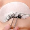 Tweezers for Eyelash Extension - Long 45° Angular Tip Tweezers - Hand Crafted Surgical Stainless Steel Precision Tweezers (Metallic Gold Powder Coated)