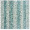 SAFAVIEH Courtyard Collection 4' Square Light Grey / Teal CY8736 Indoor/ Outdoor Waterproof Easy--Cleaning Patio Backyard Mudroom Accent--Rug