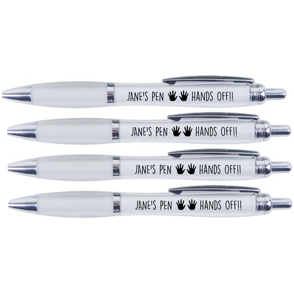 Jane's Pen Hands Off!!, 4 Printed PENS for Jane