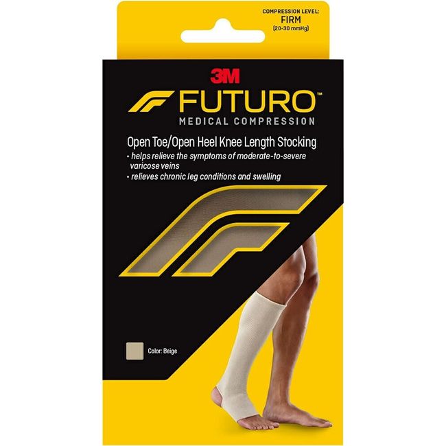 FUTURO Open Toe/Open Heel Knee Length Stocking, Firm Compression (20-30...