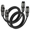 FORE Microphone Cable XLR Male to XLR Female Cable 1 m Pack of 2