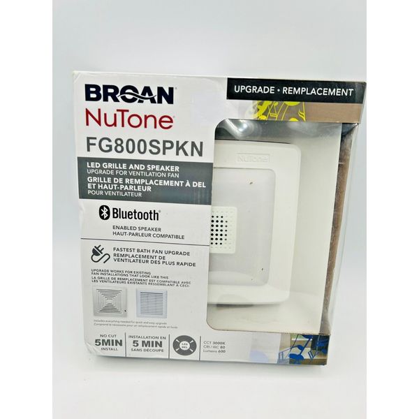 Broan-NuTone FG800SPKN LED Grille & Bluetooth Speaker White for Ventilation Fan