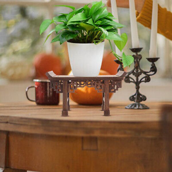 Rectangular Plant Stand Chinese Wooden Display Flowerpot Office