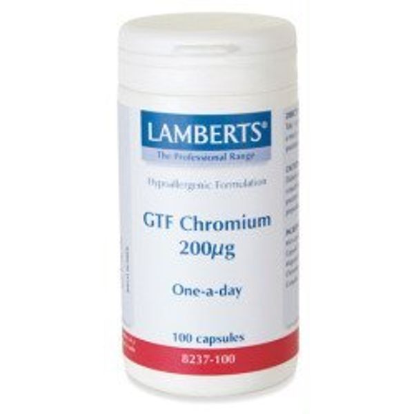 Lamberts GTF Chromium 200ug - 100 Tablets - Glucose Tolerance Factor Supplement