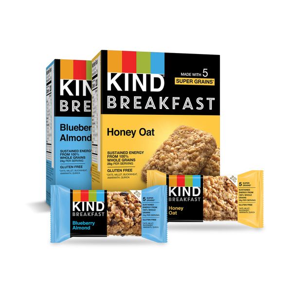 KIND Breakfast Bars Variety Pack, Blueberry Almond & Honey Oat, 1.76 oz, 12 Count