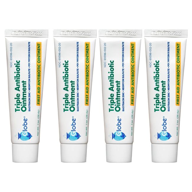 Triple Antibiotic First Aid Ointment 1oz (4 Pack) for Minor Scrapes, Burns, Cuts