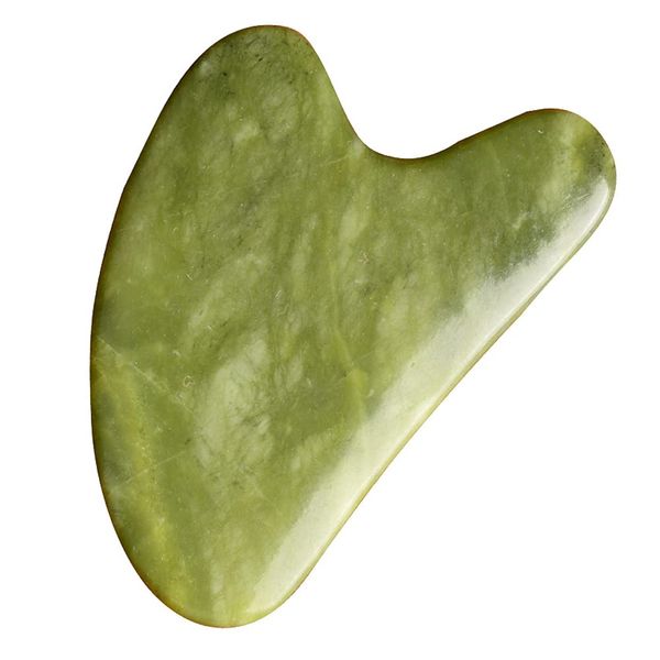 ALEMIN Gua Sha Massage tool, Green Quartz Natural Gua sha Board, Traditional Scraper tools for face Anti-Wrinkle, Eye Puffiness Treatment, Back SPA (Green)