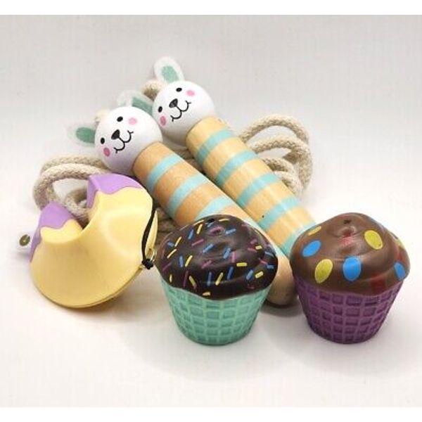 Easter Basket Toy Lot Bunny Rabbit Jumprope Small Cupcakes, Reuseable Fortune...