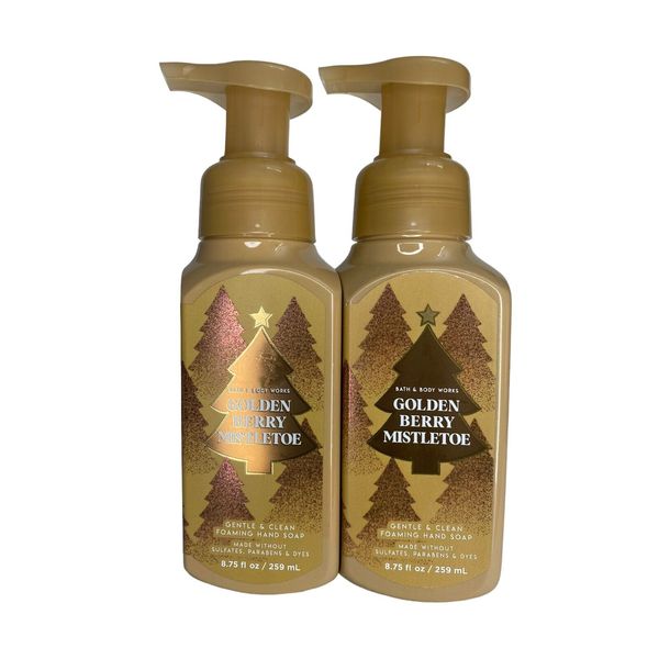 2 BATH & BODY WORKS GENTLE & CLEAN FOAMING HAND SOAP GOLDEN BERRY MISTLETOE NEW