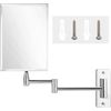 MIRRORVANA Frameless Wall Mount Mirror for Bathroom with 11" Extension Swivel, No Magnification, Rectangular 8.7" x 6.3" Surface, Chrome