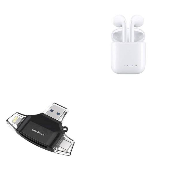 BoxWave Smart Gadget Compatible with Art+Sound True Wireless Earbuds & Electric Lighter - AllReader SD Card Reader, microSD Card Reader SD Compact USB - Jet Black