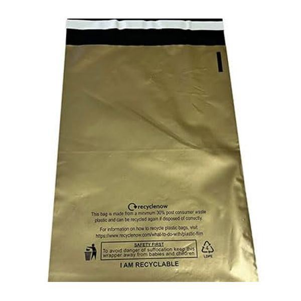 Gold 10" x 14" Plastic Postage Mailing Bags 50 Pack
