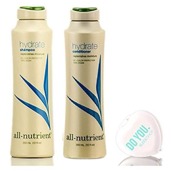 All Nutrient Hydrate Shampoo & Conditioner DUO Set, replenishes moisture (with Sleek Compact Mirror) (12 oz + 12 oz DUO Kit)