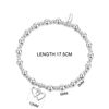 Philip Jones Heart Link Beaded Stretch Bracelet