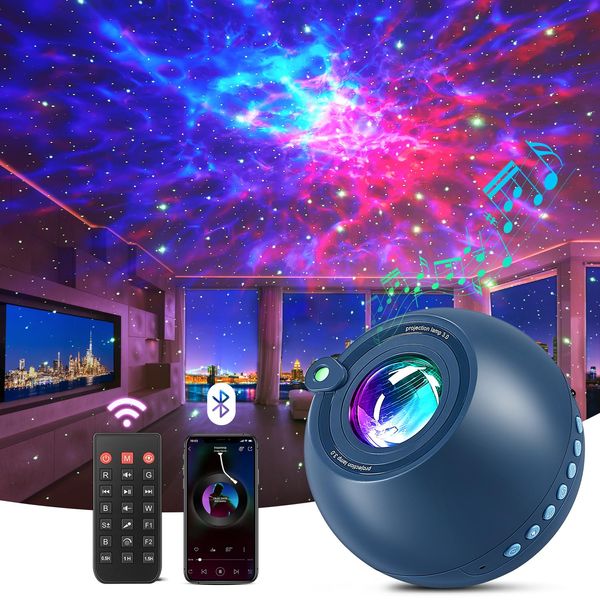 PIKOY Galaxy Projector,105 Light Modes Star Projector,15 White Noises+Bluetooth Speaker Star Projector Night Light Projector,Remote+Timer+7 Brightness Star Lights Projector Light Projector for Bedroom