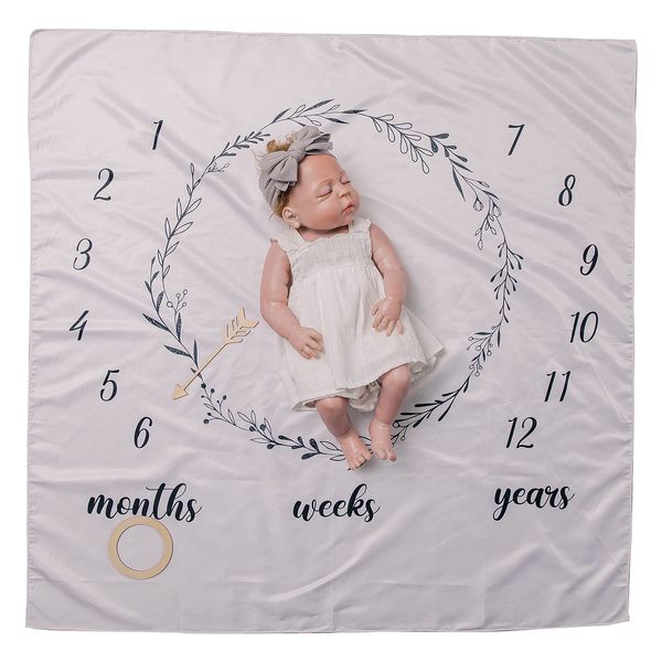 Promise Babe Sleeping Art, Moon Photo Milestone, Photo Sheet, Garland, Photo Tool, Growth Record, Blanket, Baby Shower, Gift, 39.4 x 39.4 inches (100 x 100 cm)