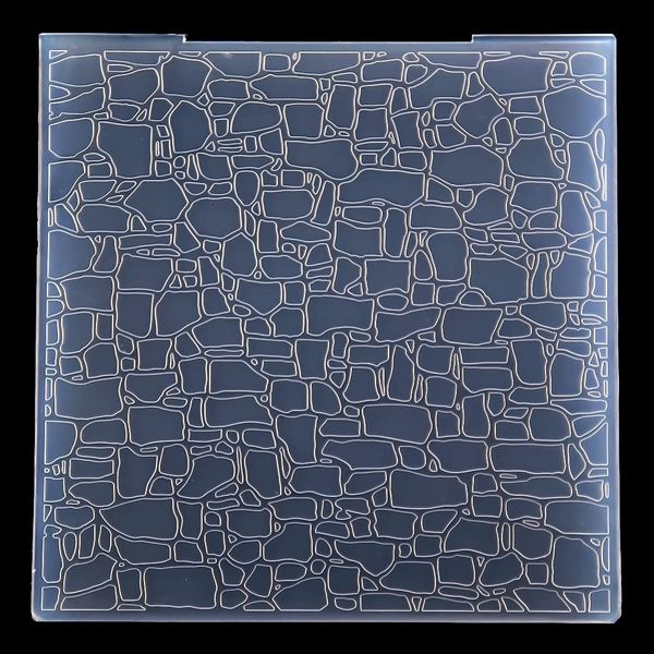 Kwan Crafts Stone Brick Wall Background Plastic Embossing Folders for Card Making Scrapbooking and Other Paper Crafts 3050915