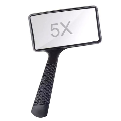 5X Handheld Rectangle Magnifying Glass for Reading, Scratch Resistant Glass Lens, Magnification Magnifier Lens for Senior, Low Vision, Books, Map, Reading Hobbies, Repair, Jewelry Observation