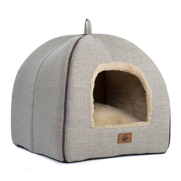 WINDRACING Cat Bed for Indoor Cats - Cat House Tent with Removable Washable Cushioned Pillow, Soft and Self Warming Kitten beds & Furniture, Pet Bed