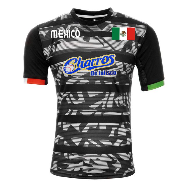 Jersey Mexico Charros de Jalisco 100% Polyester BlackGrey_Made in Mexico (X-Large)