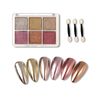 ALLMIRA Mirror Powder Nail Solid 6 Colors Palette Nail Powder Gold Silver Gel Nail Color Nail Parts Home DIY Fine with Sponge Tip