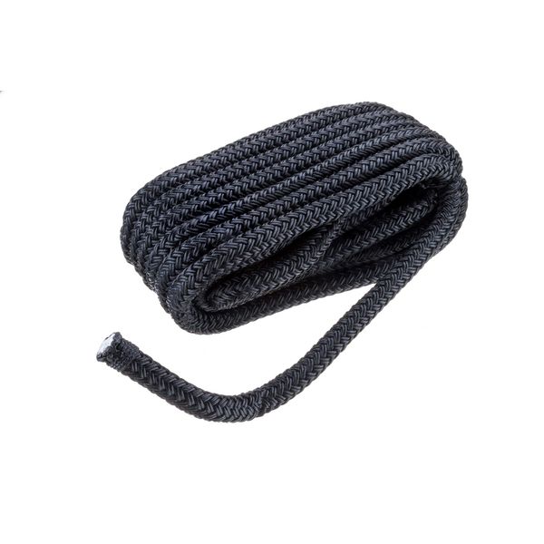 SEACHOICE Double-Braid Nylon Dock Line 1/2" x 25' 40381 Black