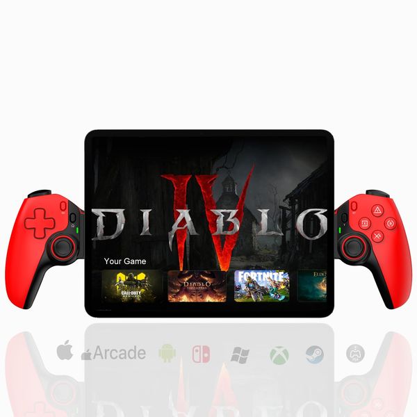 Megadream Controller Joystick and Trigger, 10 inch, Ergonomic Design, Long Battery Life, Multiple Games Support (red)