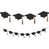Black Glitter Tassel & Graduation Cap Party Garland