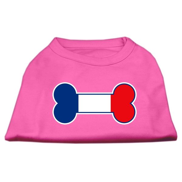 Mirage Pet Products Bone Shaped France Flag Screen Print Shirts Bright Pink XL (16)