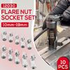 12030 10 Pcs 3/8" Drive Metric Flare Nut Socket Set Fuel Line Socket Wrench Tool