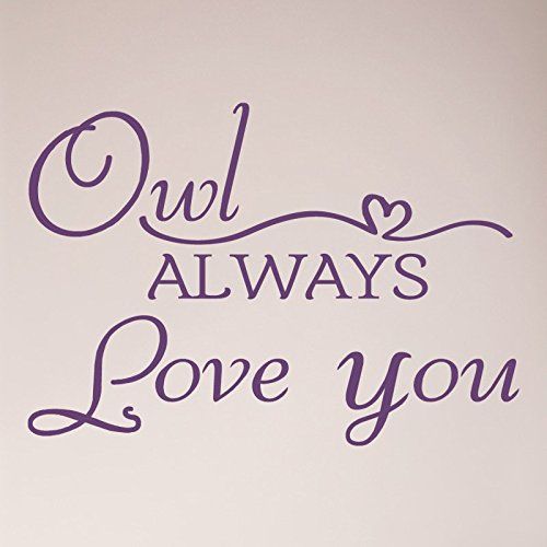 33"x24" Owl Always Love You Heart Cute Wall Decal Sticker Art Mural Home Vinyl Decor Baby Shower Nursery Girl Boy Mommy Daddy