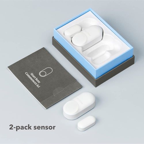 ecobee Smart Sensor for Doors & Windows 2 Pack - Wifi Contact Sensor for Home Security, Energy Savings - Compatible with Smart Thermostats - Temperature sensor