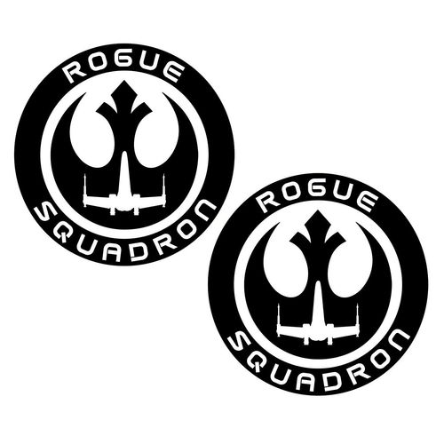 MBlk 3in. Rogue Squadron 2-Pack Decal Vinyl Sticker Graphics|UR Impressions|for Car Truck SUV Van Wall Window Laptop|Matte Black|3 inch|URI535