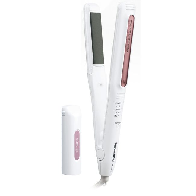 Panasonic Hair Iron EH-HW12-W, For both curly and straight hair, Can be used abroad, 1.3 inches, White