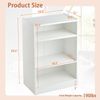 3-Tier Bookcase Bookshelf Storage Organizer Display Rack With Adjustable Shelves