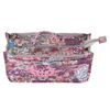 IGNPION Printed Handbag Insert Organiser with 13 Pockets, Expandable Zipper Bag, Shopping Bag, Organiser, Nappy Bag, Insert with Handle, Peony