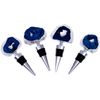 Blue Agate Stone Metal Wine Bottle Stopper