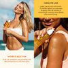 Kopari Sun Shield Body Glow | SPF 50 UV Protection Sheer Sunscreen Gold Shimmer Mica | Sweat and Water Resistant | Antioxidant Vitamin E Vegan Cruelty Free | Macadamia Hibiscus Avocado Coconut Oils