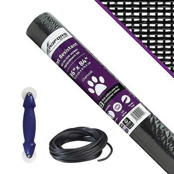 Fcs10184m Window Screen Replacement Kit 3ft X 7ft Charcoal