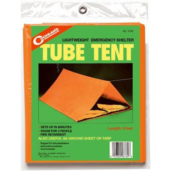 Coghlan's Emergency Tube Tent Orange ,8' x 5' x 2.5'