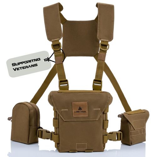 Lone Trail binocular harness chest pack bino harness With rangefinder pouch hunting chest rig Binocular Case Bino Pack