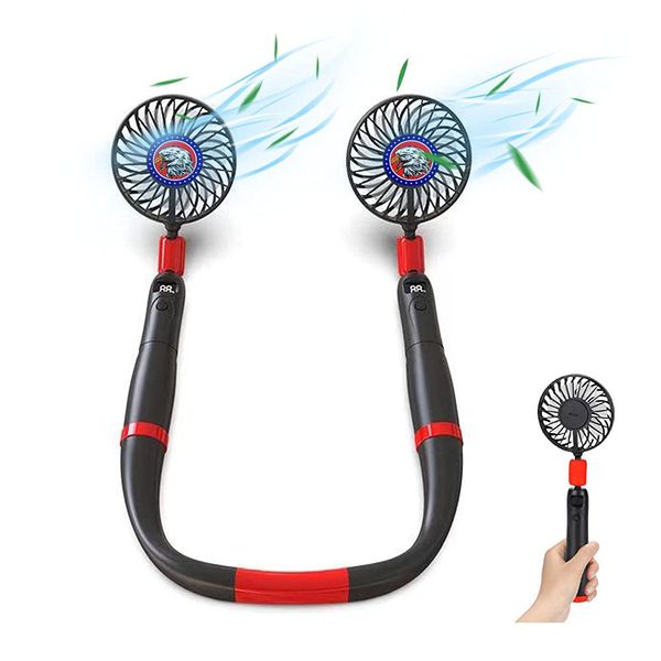 Neck Fan, Portable Fan, 2-in-1 Function, Small Fan, USB Rechargeable, Quiet, 4,000 mAh, Large Capacity, 360 Degree Adjustment, 3 Levels of Airflow, Free Both Hands, Lightweight, Heatstroke Prevention, Sports, Travel, Home, Office, Festivals, Fireworks Dis