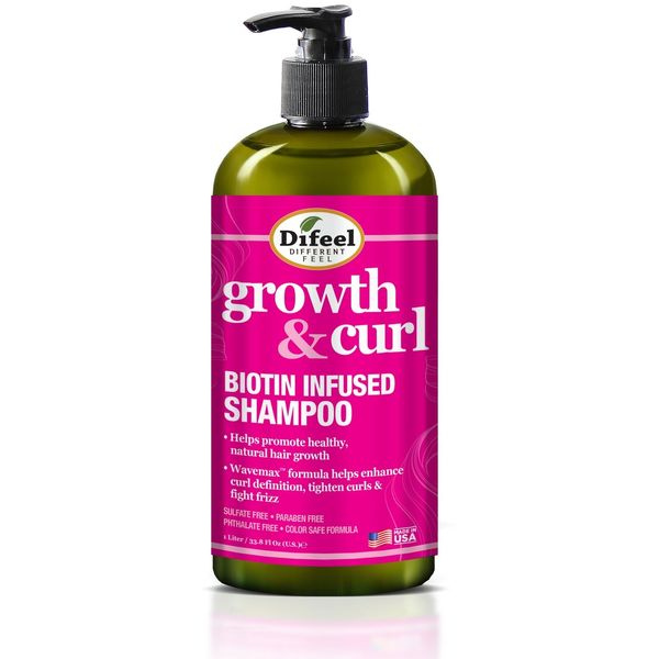 Difeel Growth and Curl Biotin Shampoo 33.8 oz.