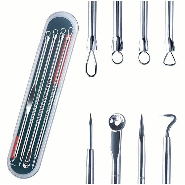 4Pcs Blackhead Pimple Spot Acne Extractor Remover Kit Popper Tools UK