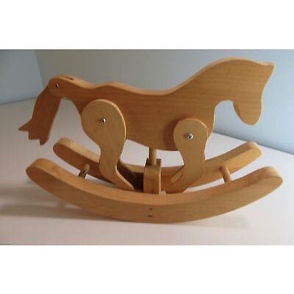 Wood Rocking Horse Handmade Toy With Moving Legs and Tail