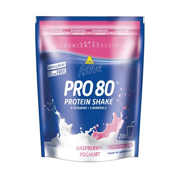 inkospor Active Pro 80 Protein Shake, Raspberry Yoghurt, 500 g Bag