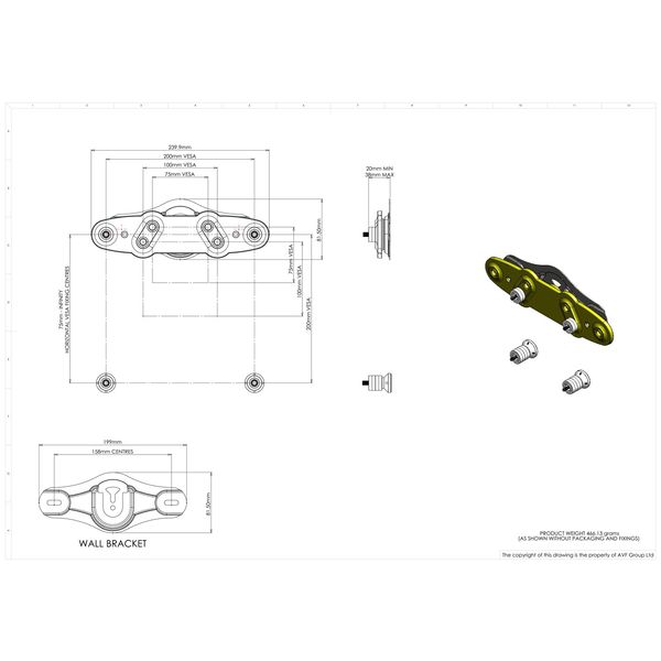 AVF ZML2400 Unimax Flat TV Wall Bracket - Fixes To Any Wall