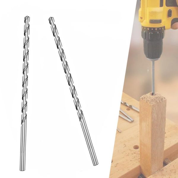 2 PCS 200MM x 7MM Extra Long Hss Drill Bit Set,Twist Drill Bits Straight Shank Tool Drill Bit (7MM)